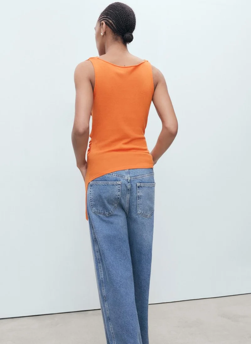 MANGO Draped Knitted Top